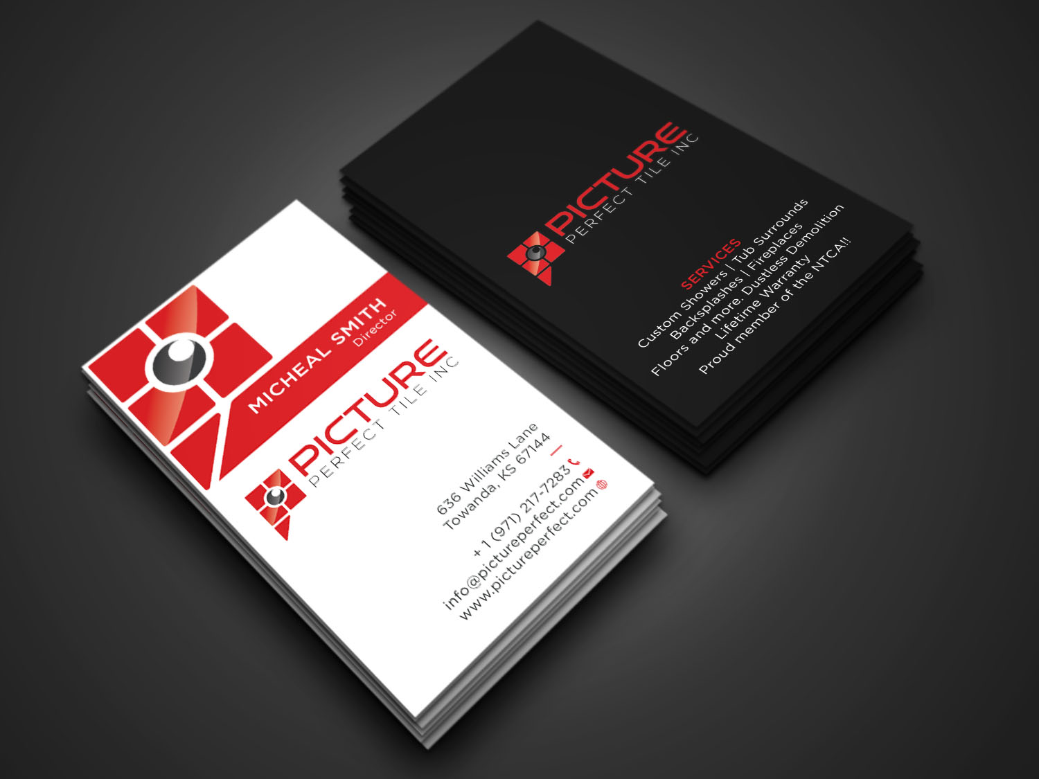 Business Card Design by Tripti Ranjan Gain for Picture Perfect Tile Inc. | Design #26133449