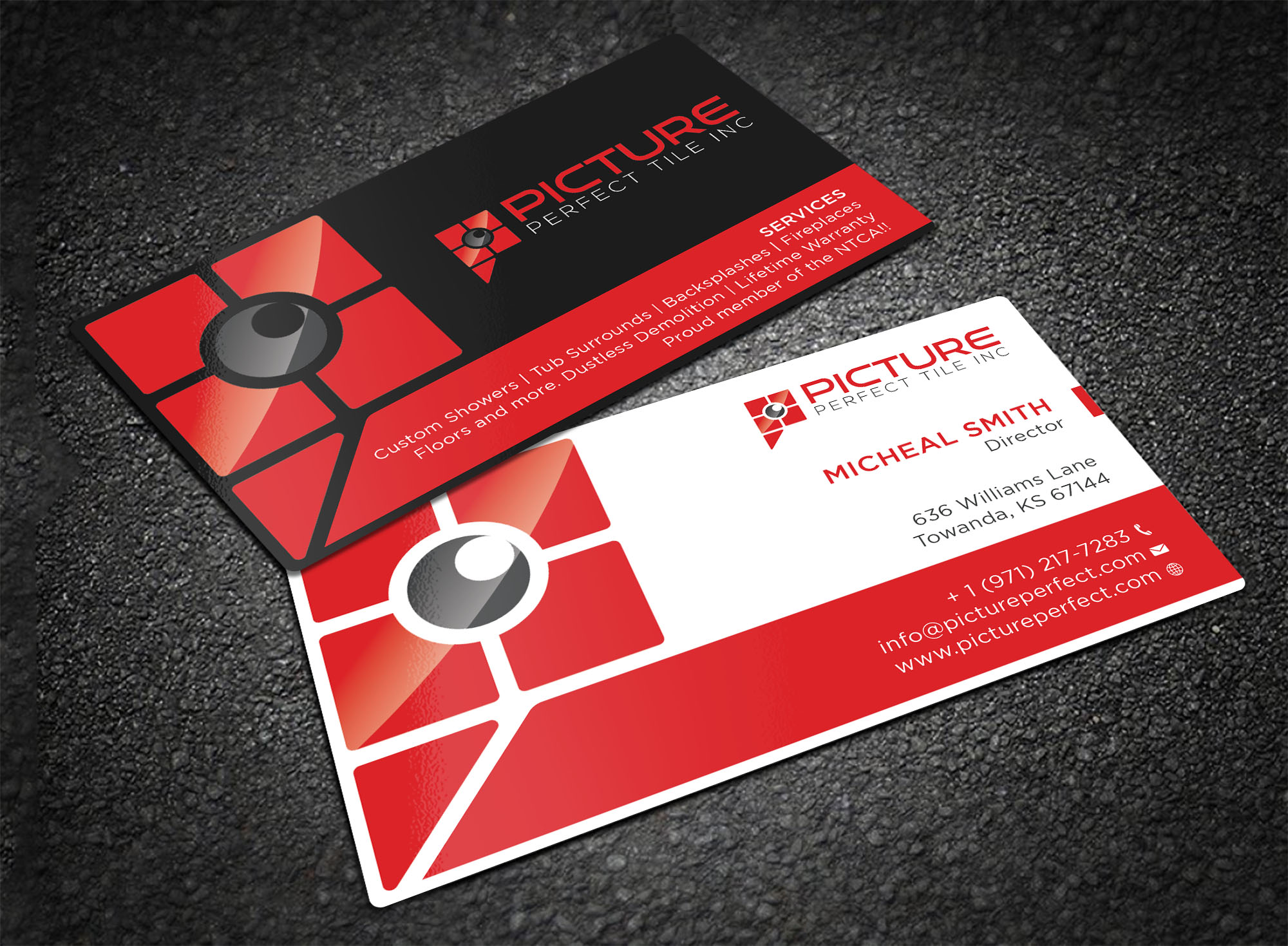 Business Card Design by Tripti Ranjan Gain for Picture Perfect Tile Inc. | Design #26133451