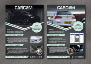 Car Accessory Flyer to advertise parking sensors, heated seats, car security | Flyer Design by alex989
