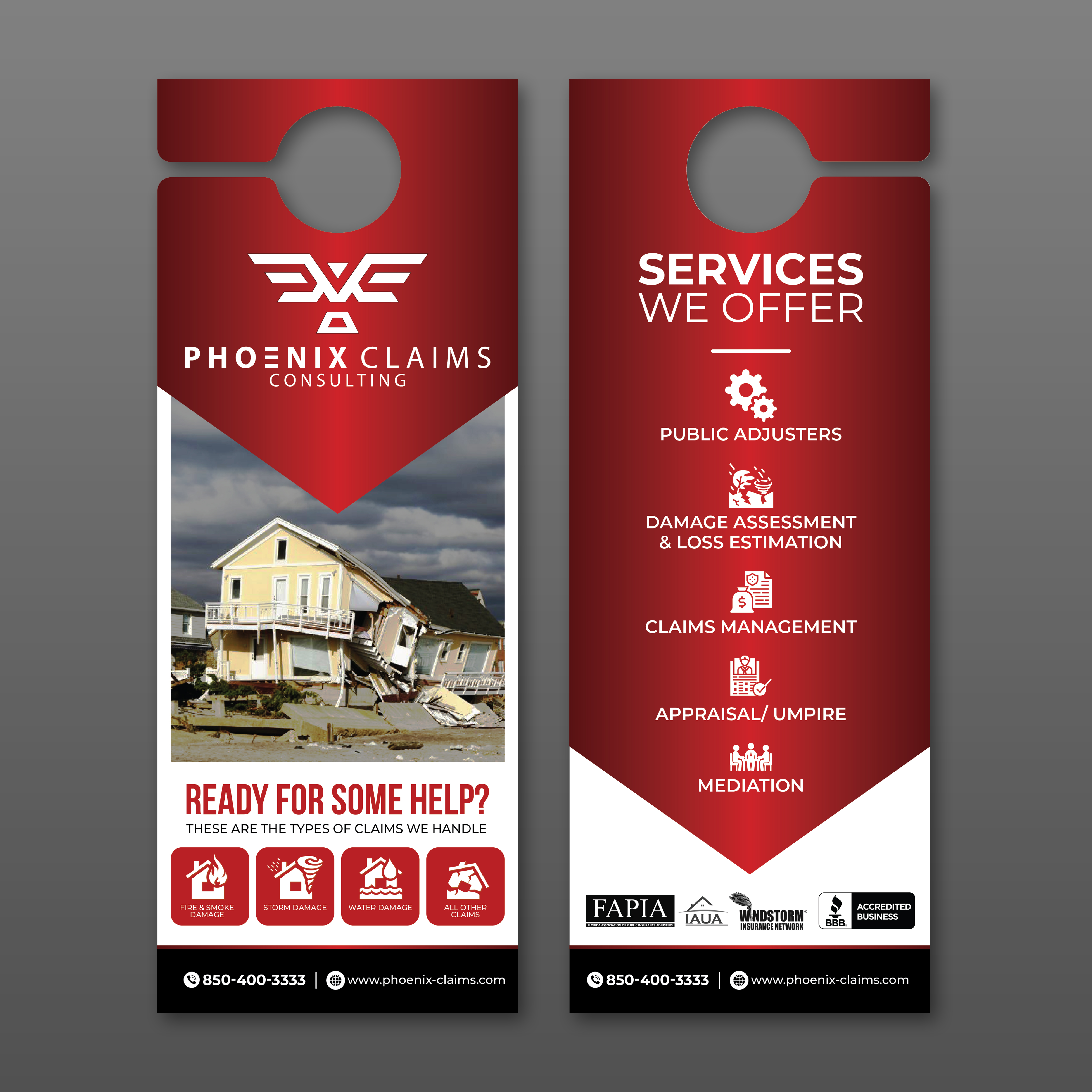 Diseño de Flyer por ecorokerz para Phoenix Claims Consulting | Diseño #26143608