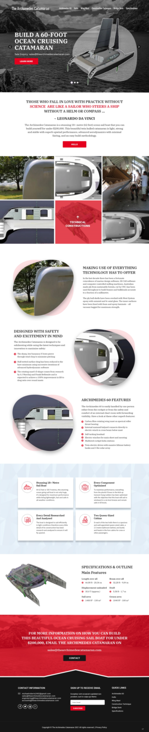 Web Design by pb for Archimedes Catamaran | Design: #26157179