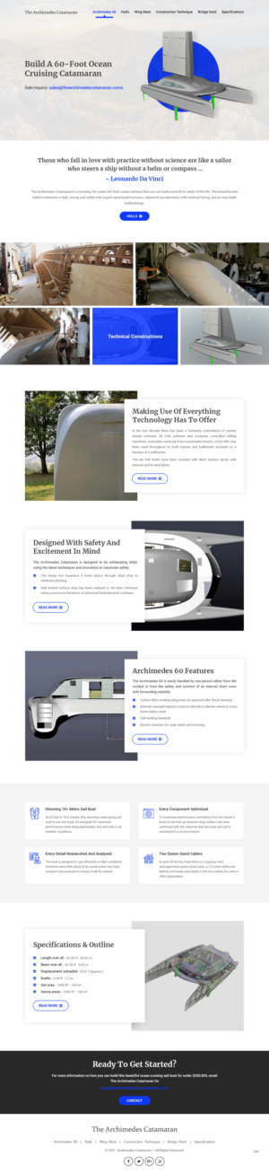 Web Design by pb for Archimedes Catamaran | Design: #26157181