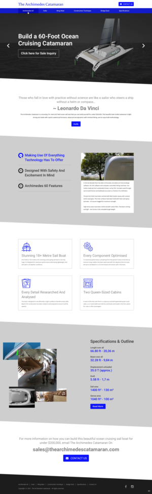 Web Design by pb for Archimedes Catamaran | Design: #26157182