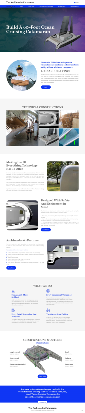 Web Design by pb for Archimedes Catamaran | Design: #26157184