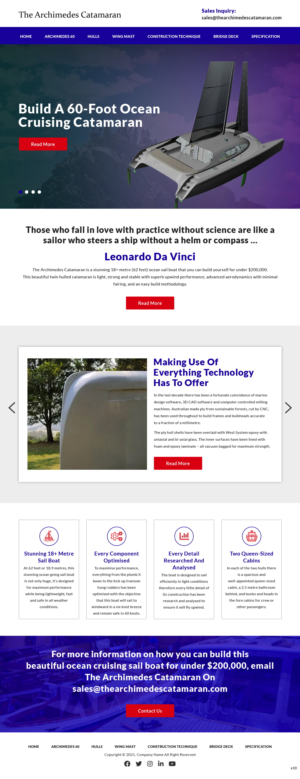 Web Design by pb for Archimedes Catamaran | Design: #26157189