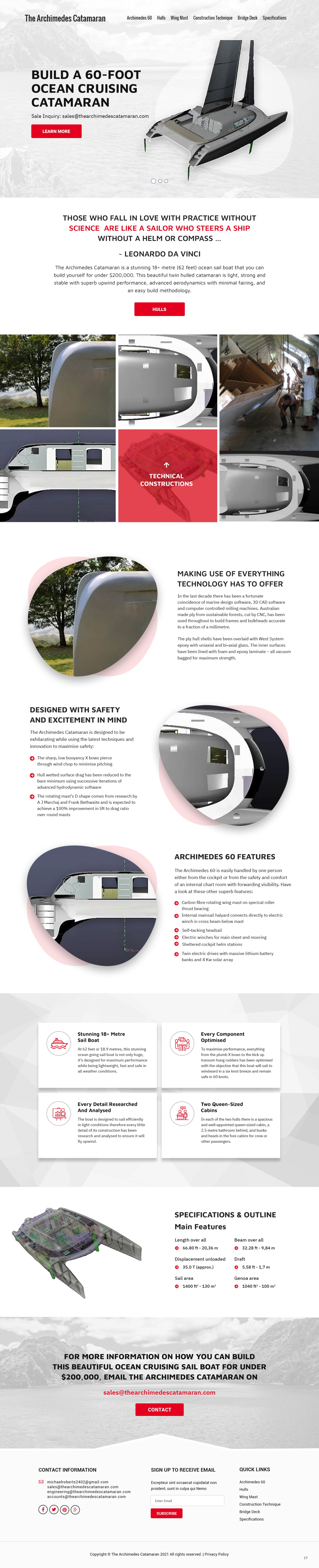 Web Design by pb for Archimedes Catamaran | Design #26254497