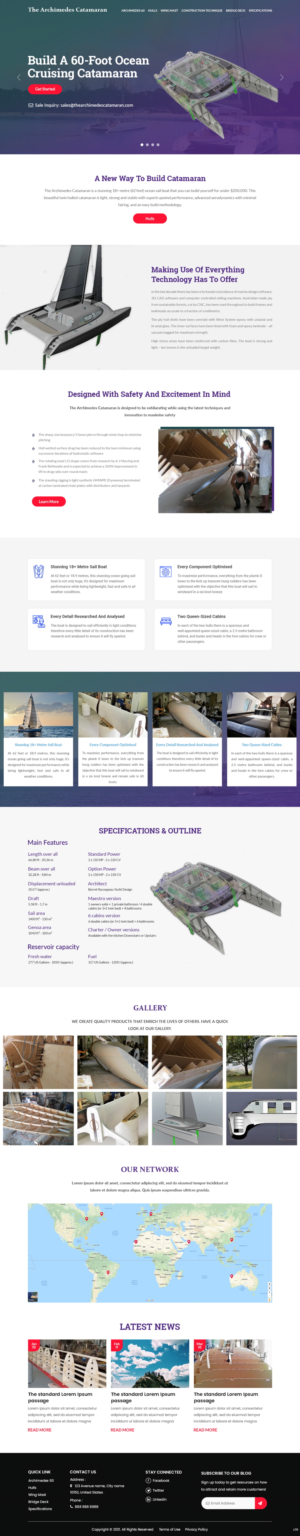 Web Design by pb for Archimedes Catamaran | Design: #26265024