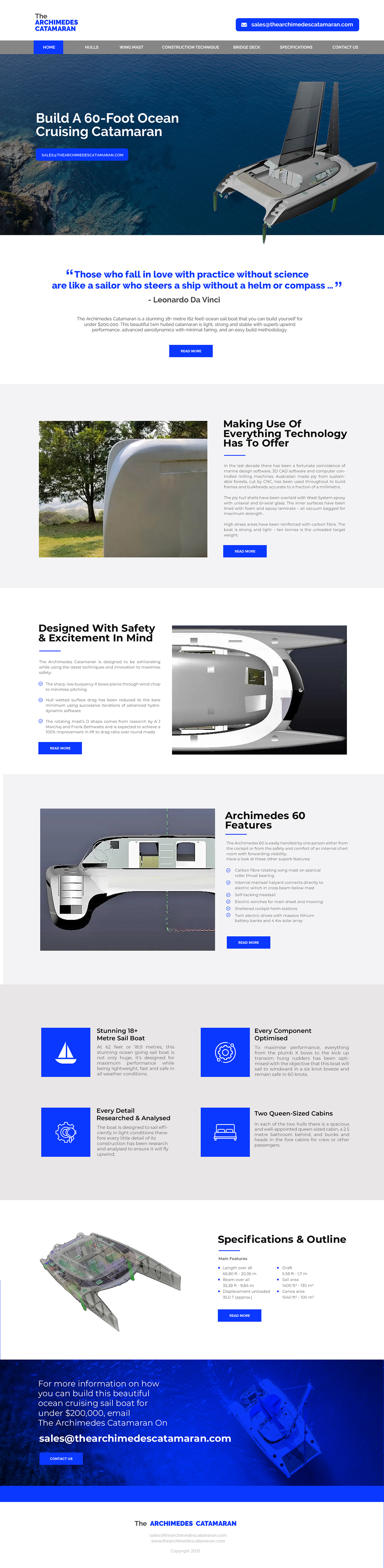 Web Design by chandrayaan.creative for Archimedes Catamaran | Design #26221792