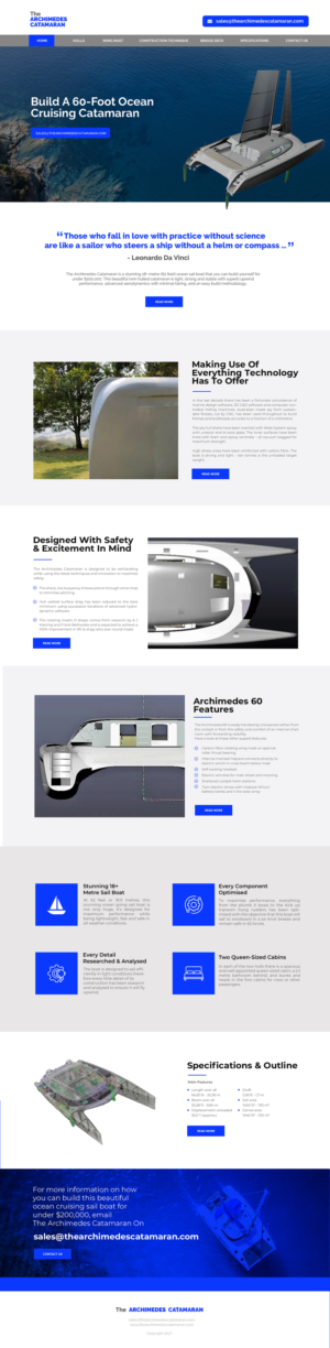 Web Design by chandrayaan.creative for Archimedes Catamaran | Design: #26221792