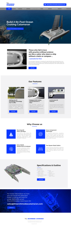 Web Design by chandrayaan.creative for Archimedes Catamaran | Design: #26222213