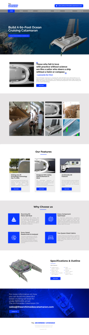 Web Design by chandrayaan.creative for Archimedes Catamaran | Design: #26222214