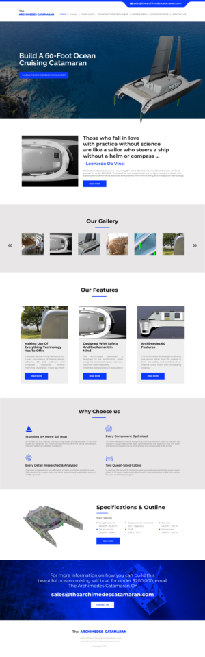 Web Design by chandrayaan.creative for Archimedes Catamaran | Design: #26226561