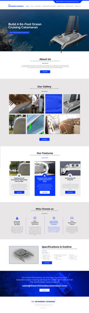 Web Design by chandrayaan.creative for Archimedes Catamaran | Design: #26227978
