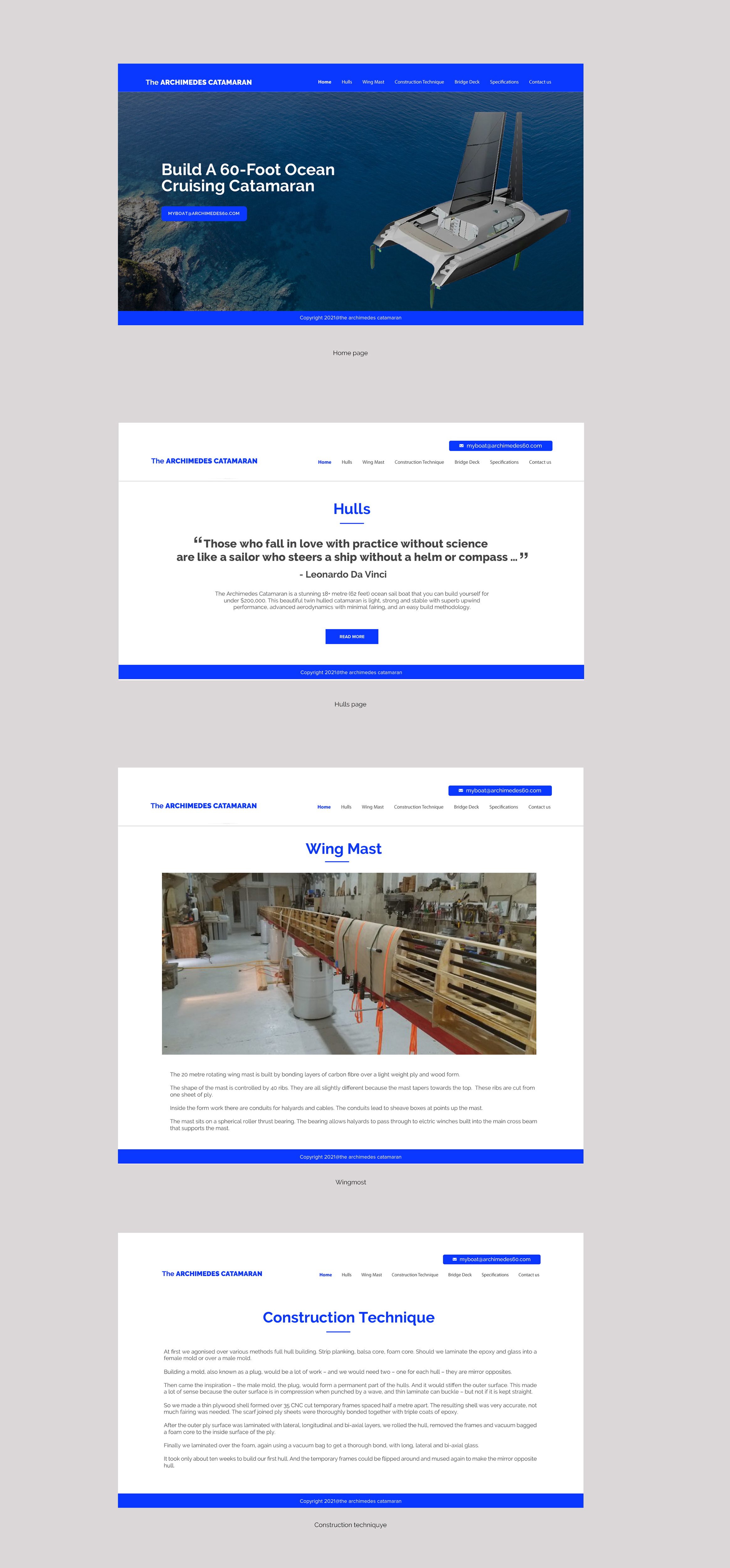 Web Design by chandrayaan.creative for Archimedes Catamaran | Design #26273826