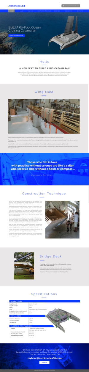 Web Design by chandrayaan.creative for Archimedes Catamaran | Design: #26281435