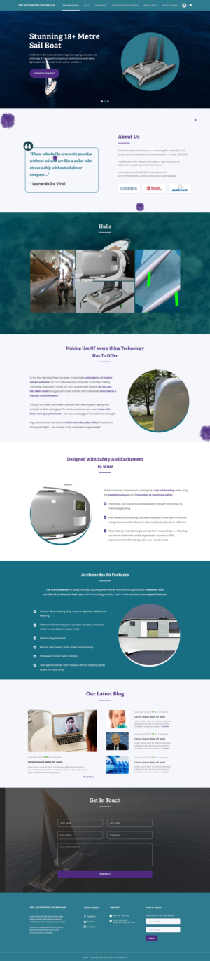 Diseño Web por Faizan Qadir para Archimedes Catamaran | Diseño #26151781
