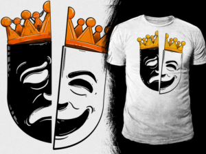 Hustle 168 - T-shirt - Theater Mask Design | Diseño de Camiseta por Falih A