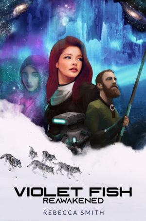 Violet Fish - Reawakened, sci-fi book cover | Diseño de portada de libro por hektorsty