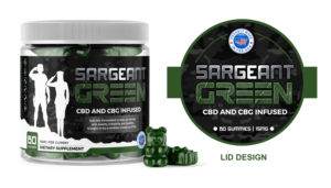 "Sargeant Green" is a brand of  gummied aids | Diseño de Etiqueta por SAI DESIGNS
