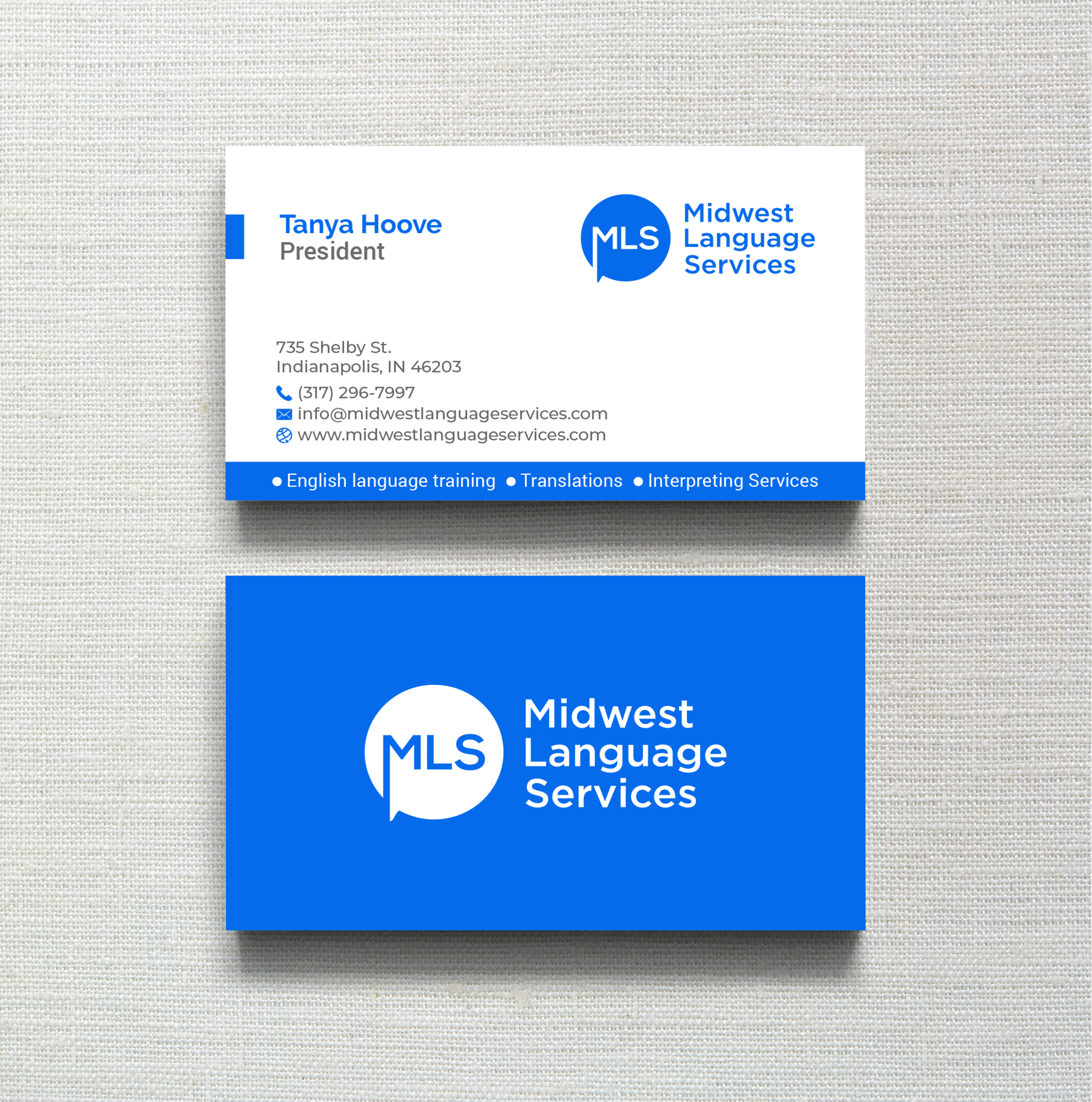 Business Card Design by R.design for Midwest Language Services, LLC | Design #26154328