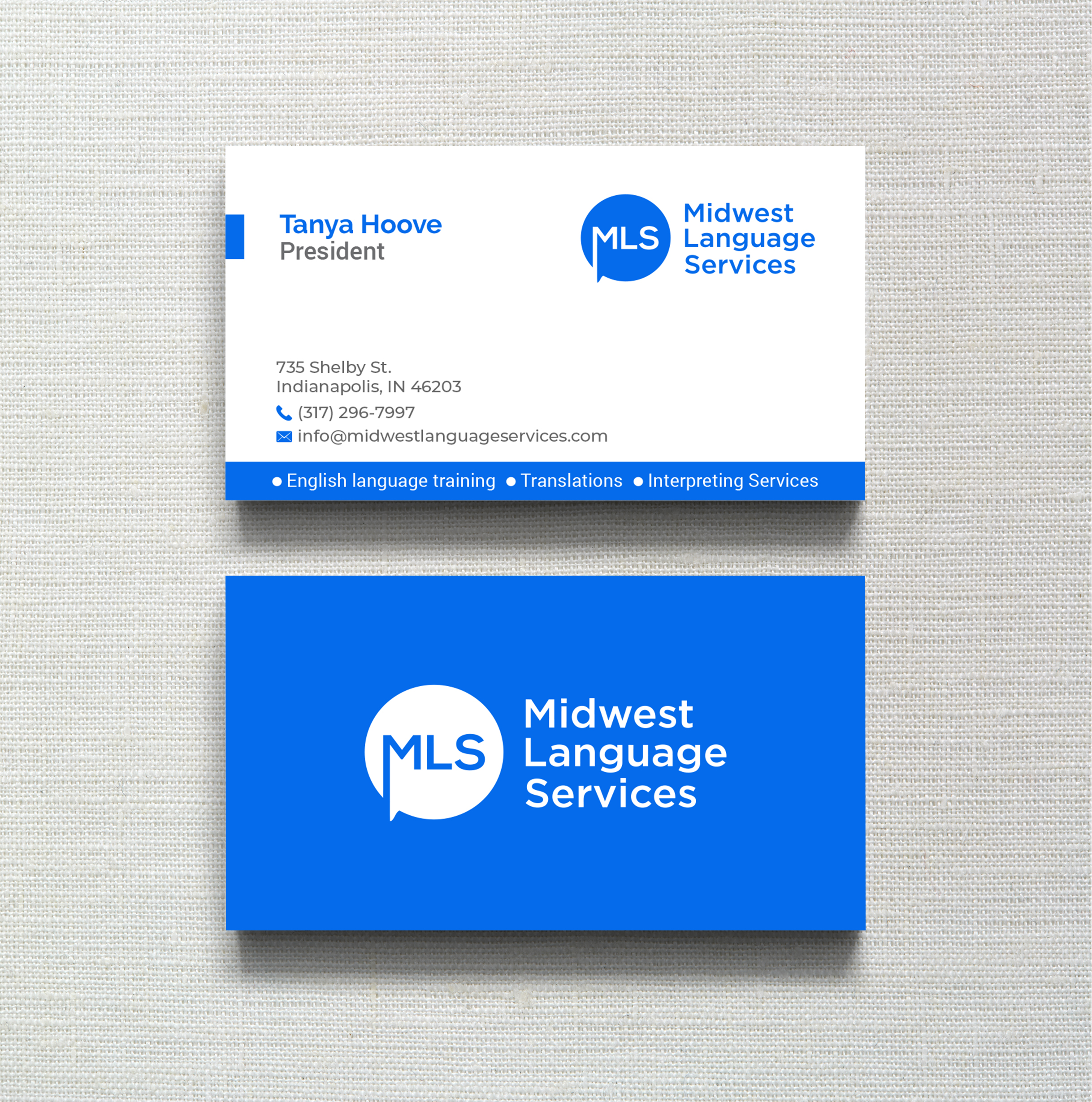 Diseño de Tarjeta de Presentación por R.design para Midwest Language Services, LLC | Diseño #26154338