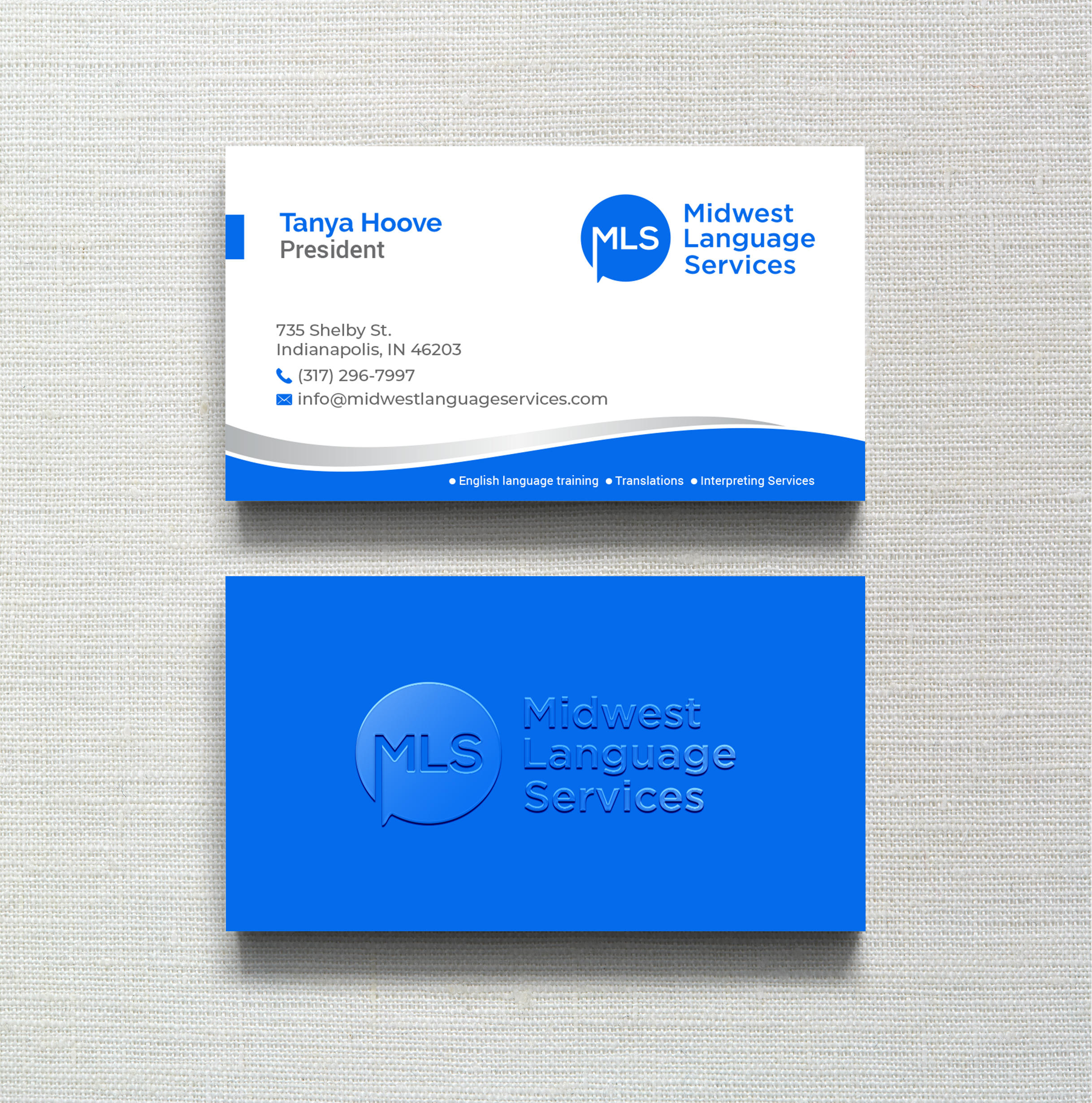 Diseño de Tarjeta de Presentación por R.design para Midwest Language Services, LLC | Diseño #26154586