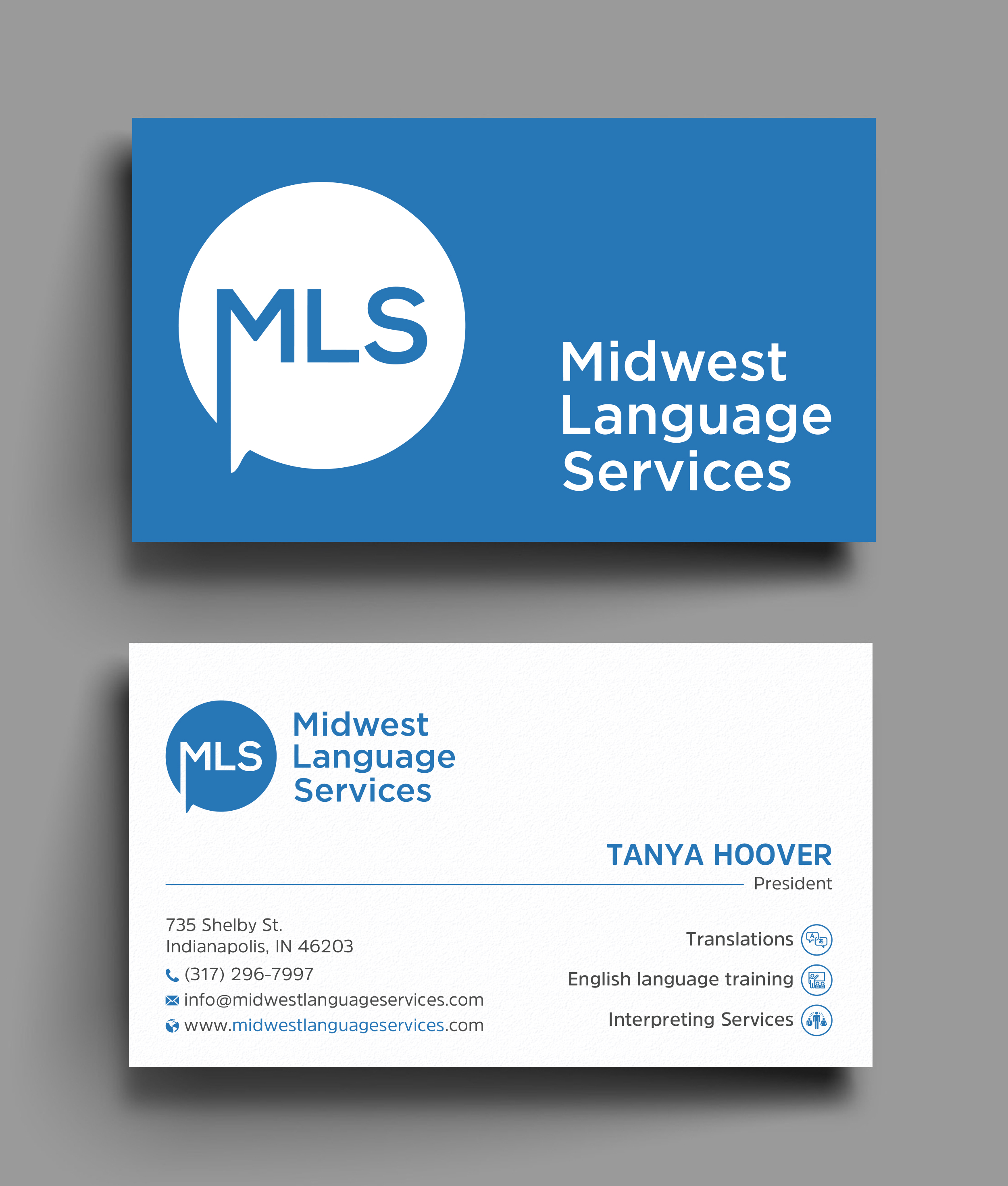 Visitenkarten-Design von Uttom 2 für Midwest Language Services, LLC | Design #26157133