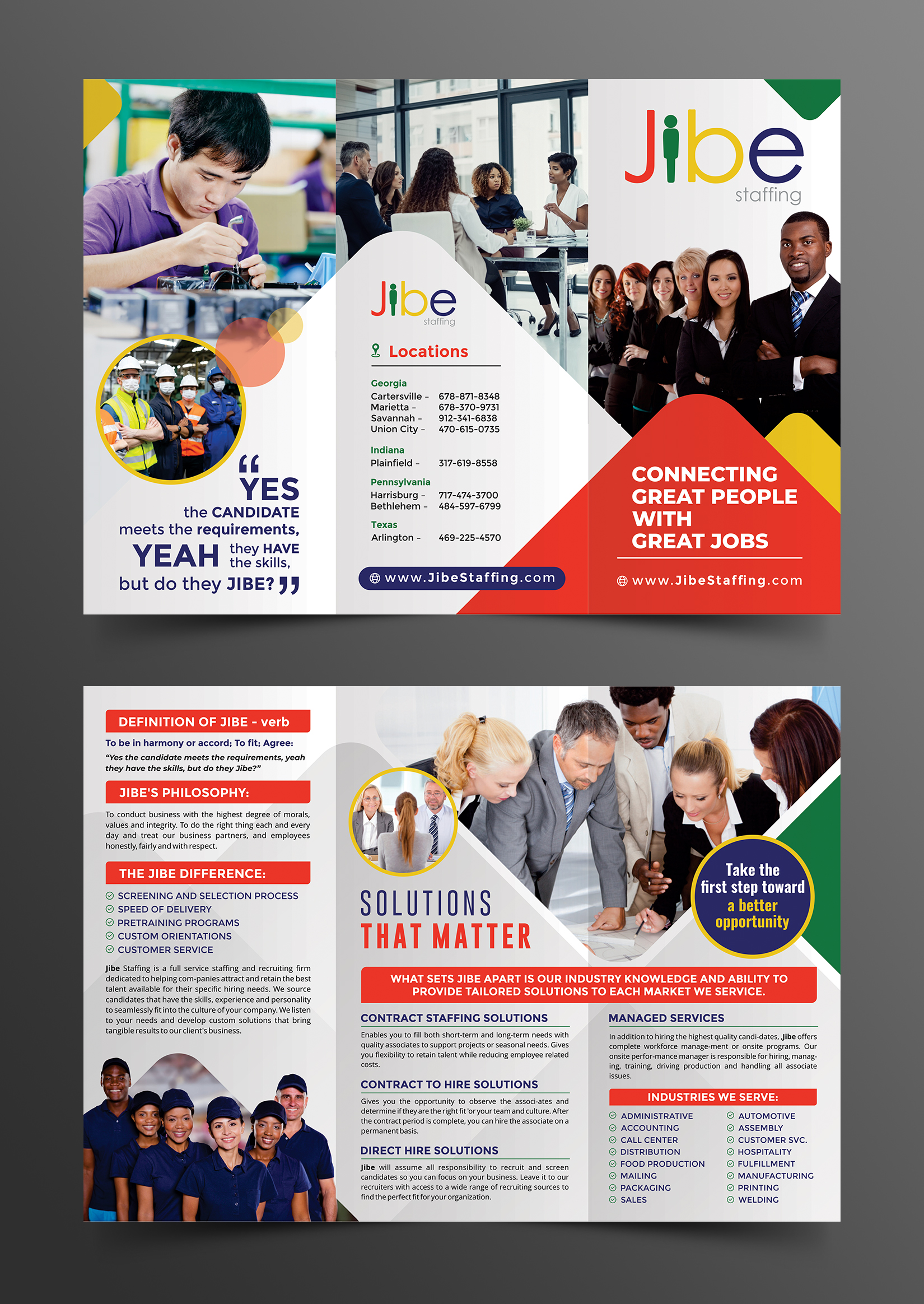Flyer Design by ecorokerz for Jibe Staffing | Design #26165407