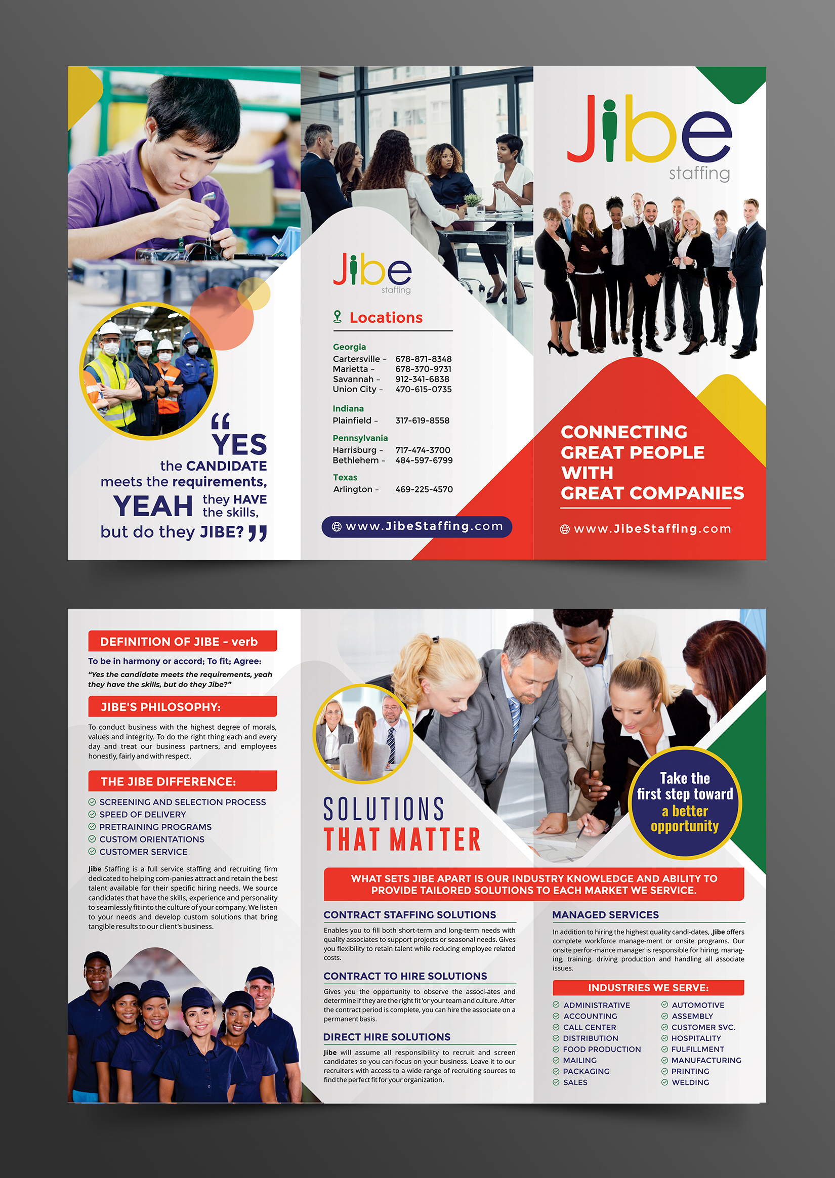 Flyer Design by ecorokerz for Jibe Staffing | Design #26171227