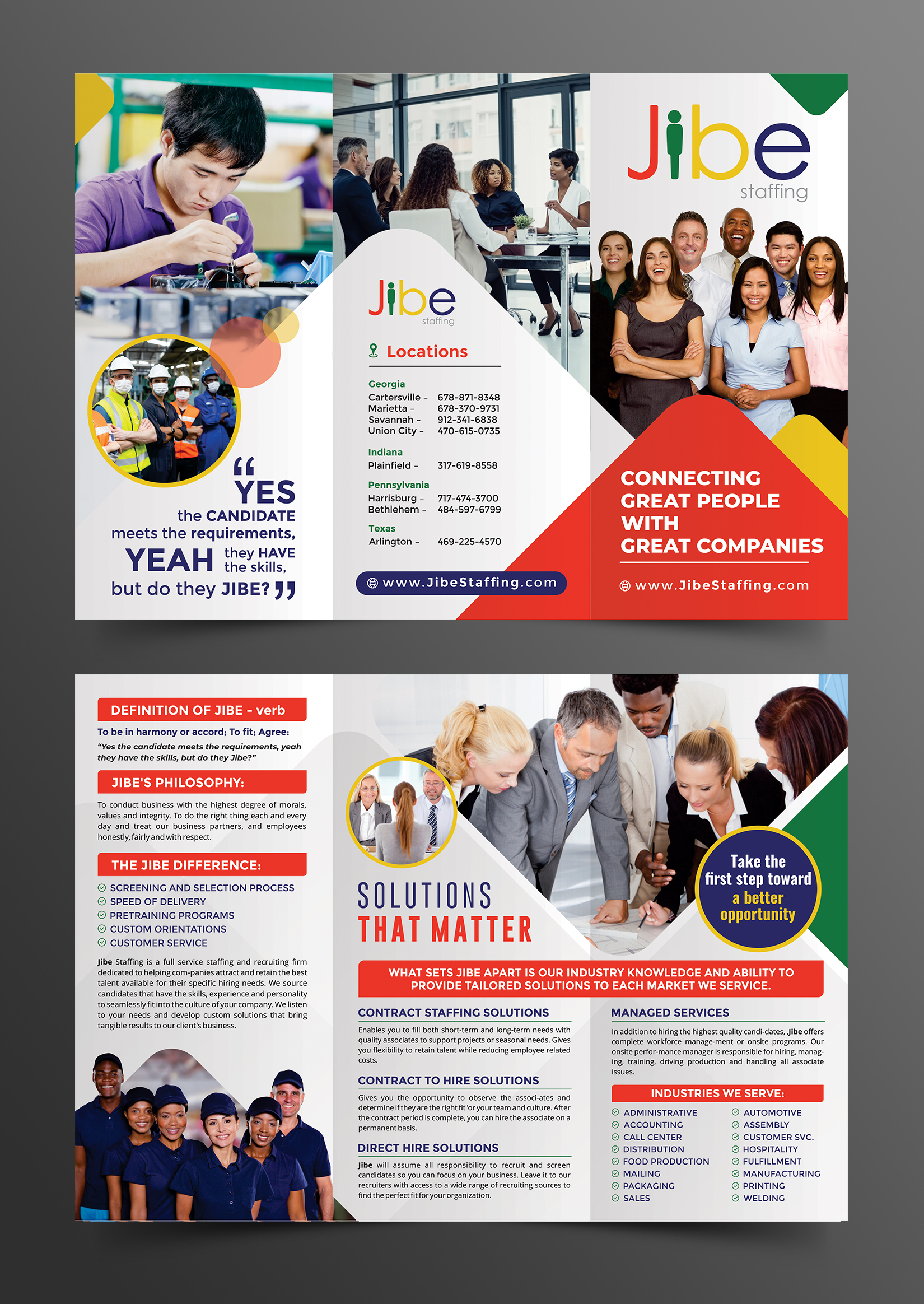 Flyer Design by ecorokerz for Jibe Staffing | Design #26171228