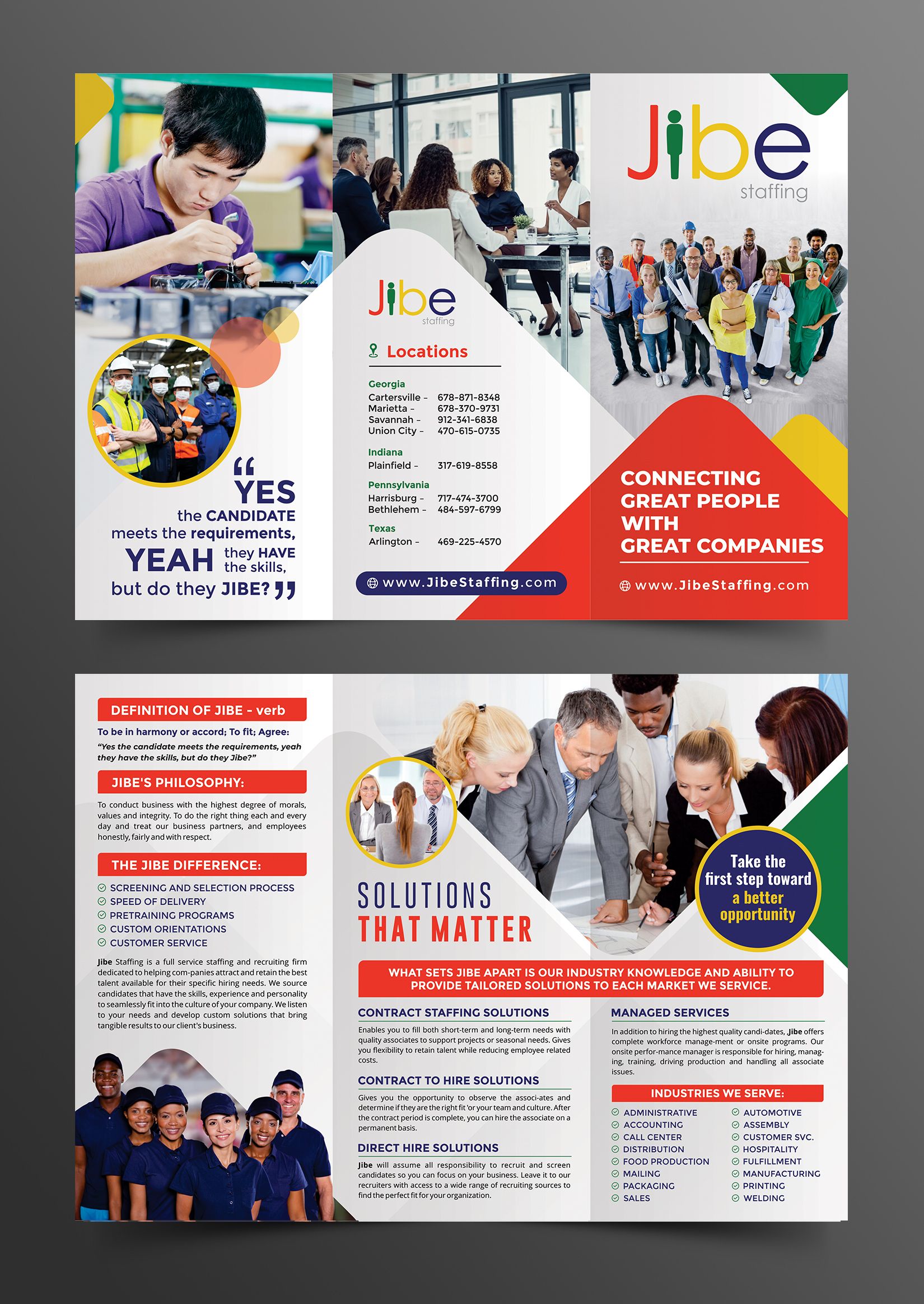 Flyer Design by ecorokerz for Jibe Staffing | Design #26171229