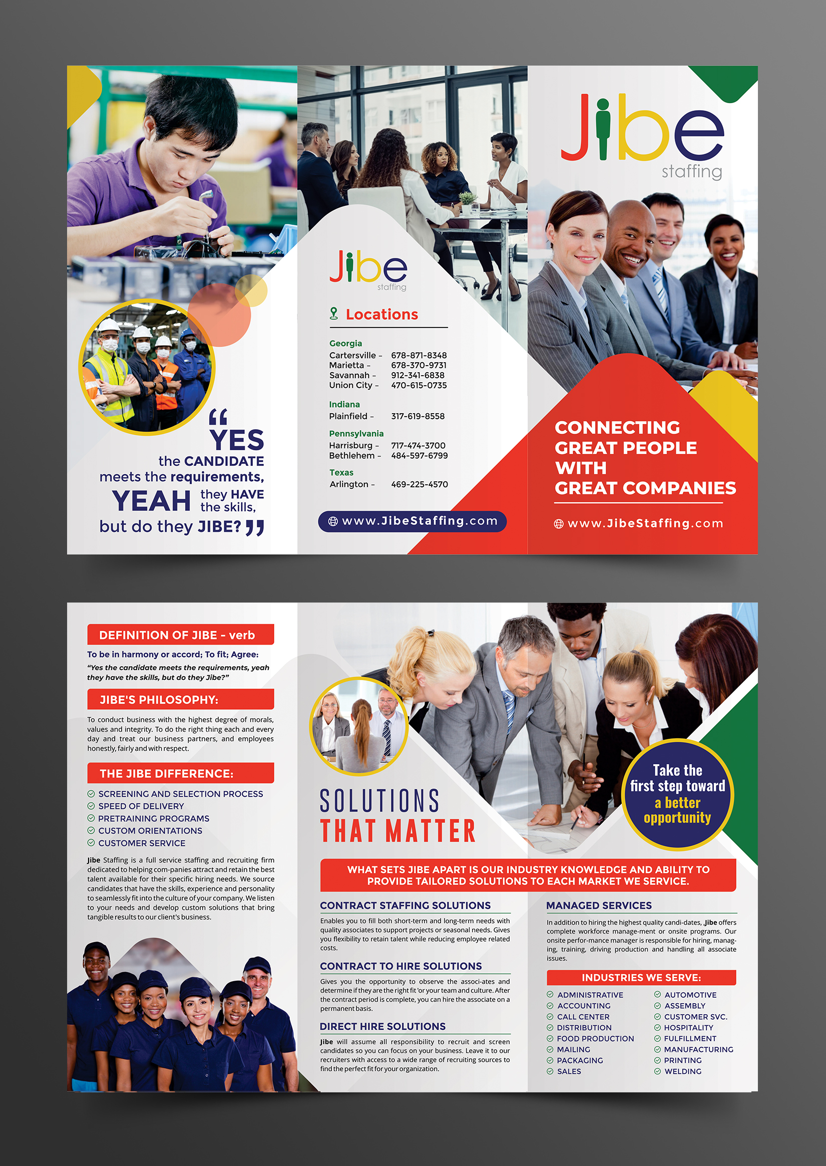 Flyer Design by ecorokerz for Jibe Staffing | Design #26171230