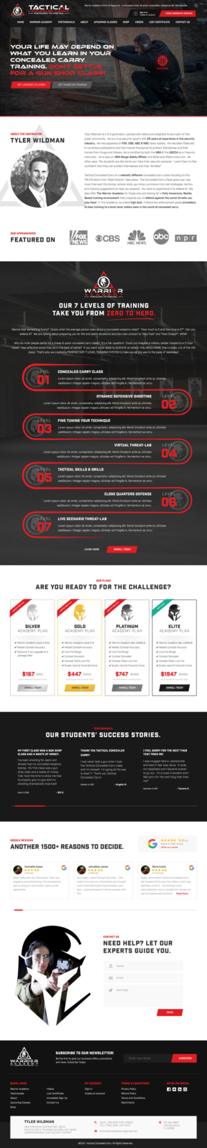 Web Design by Derek Media for Tactical Concealed Carry | Design: #26190032