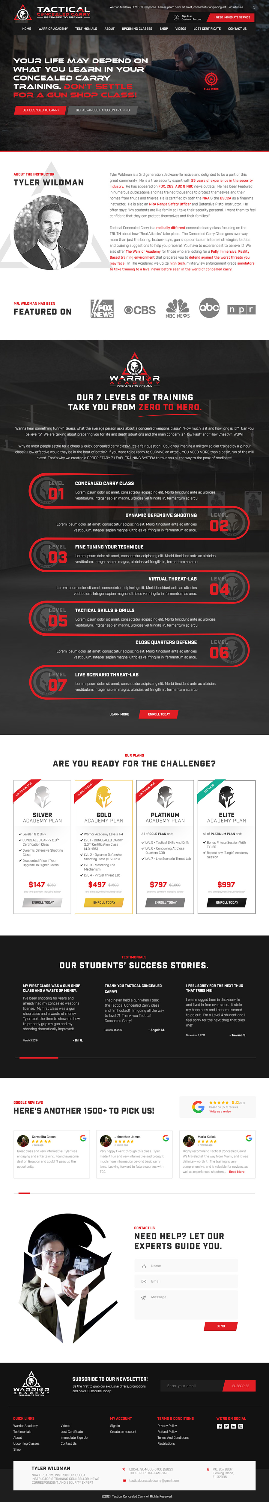 Web Design by Derek Media for Tactical Concealed Carry | Design #26196862