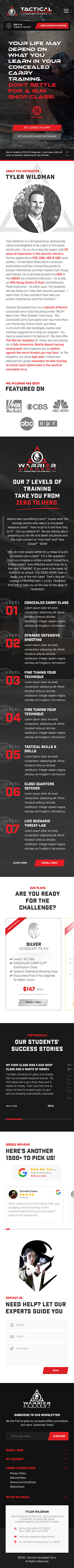 Web Design by Derek Media for Tactical Concealed Carry | Design: #26196863