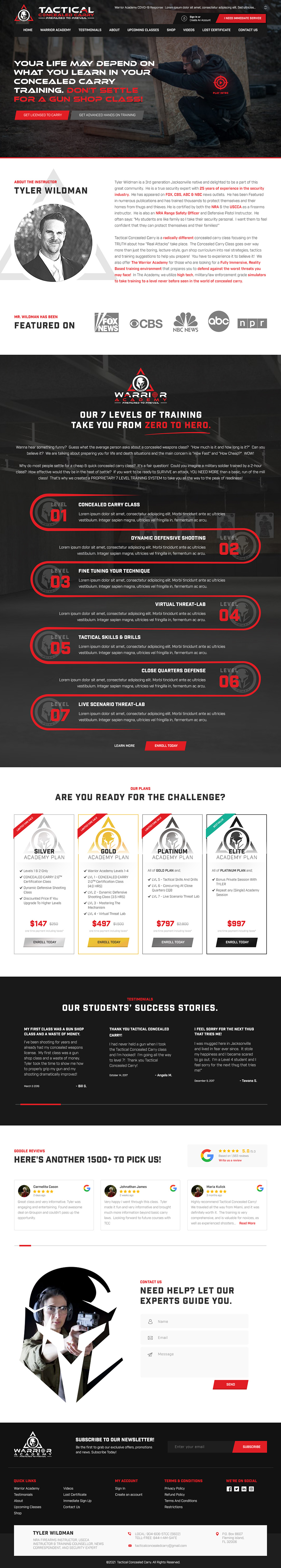 Web Design by Derek Media for Tactical Concealed Carry | Design #26196865