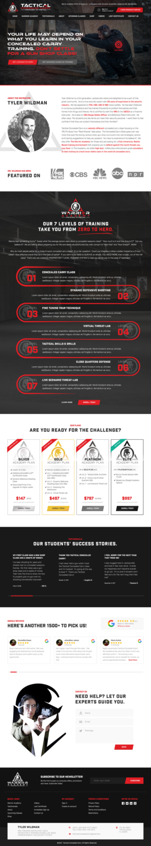 Web Design by Derek Media for Tactical Concealed Carry | Design: #26196865