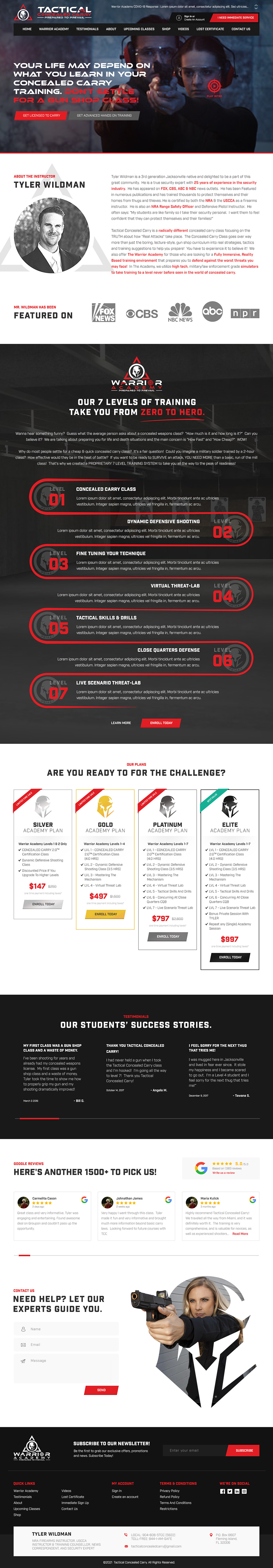 Web Design by Derek Media for Tactical Concealed Carry | Design #26202600