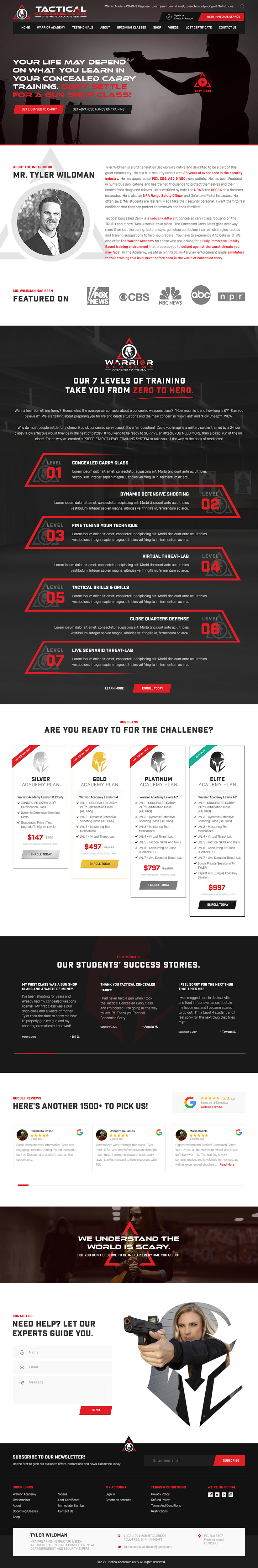 Web Design by Derek Media for Tactical Concealed Carry | Design #26214683