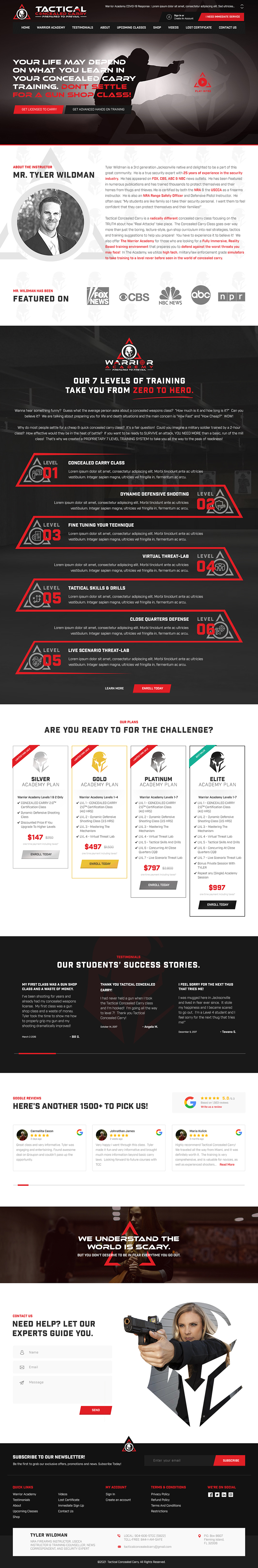 Web Design by Derek Media for Tactical Concealed Carry | Design #26237402