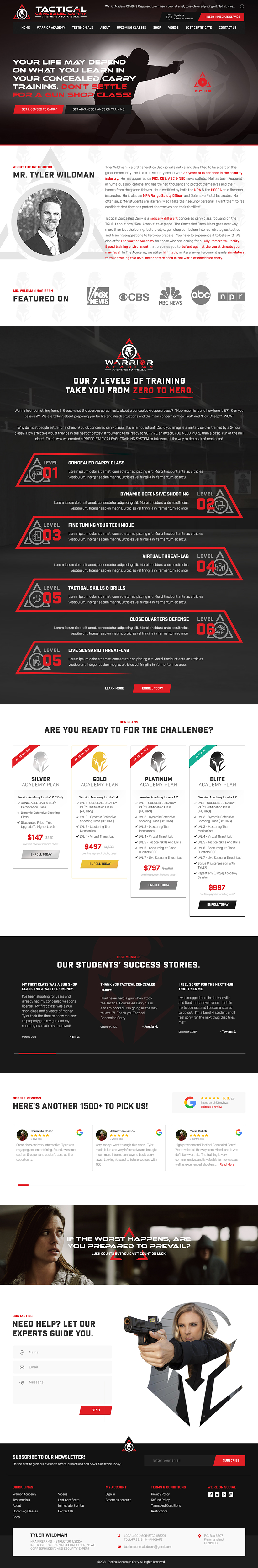 Web Design by Derek Media for Tactical Concealed Carry | Design #26244343