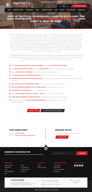 Web Design by Derek Media for Tactical Concealed Carry | Design: #26254092