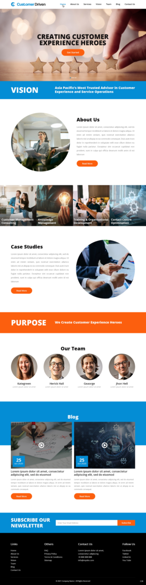 Web design and coding for Customer Driven