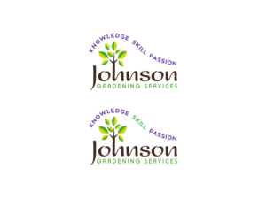 In addition to the logo words Johnson Gardening Services, we need the words KNOWLEDGE SKILL PASSION | Diseño de Logo por Atvento Graphics