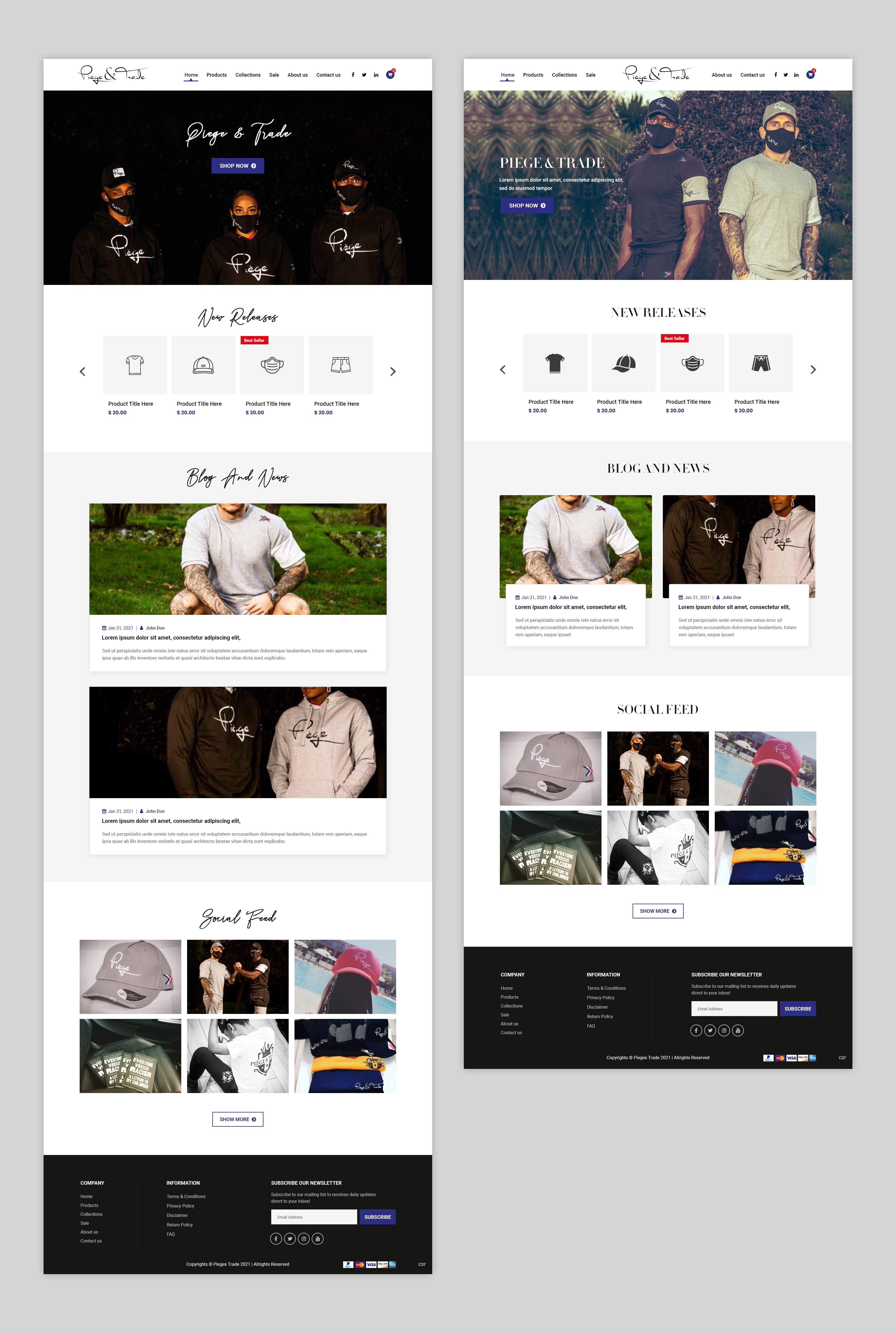Web Design by pb for Piège & Trade | Design #26173858