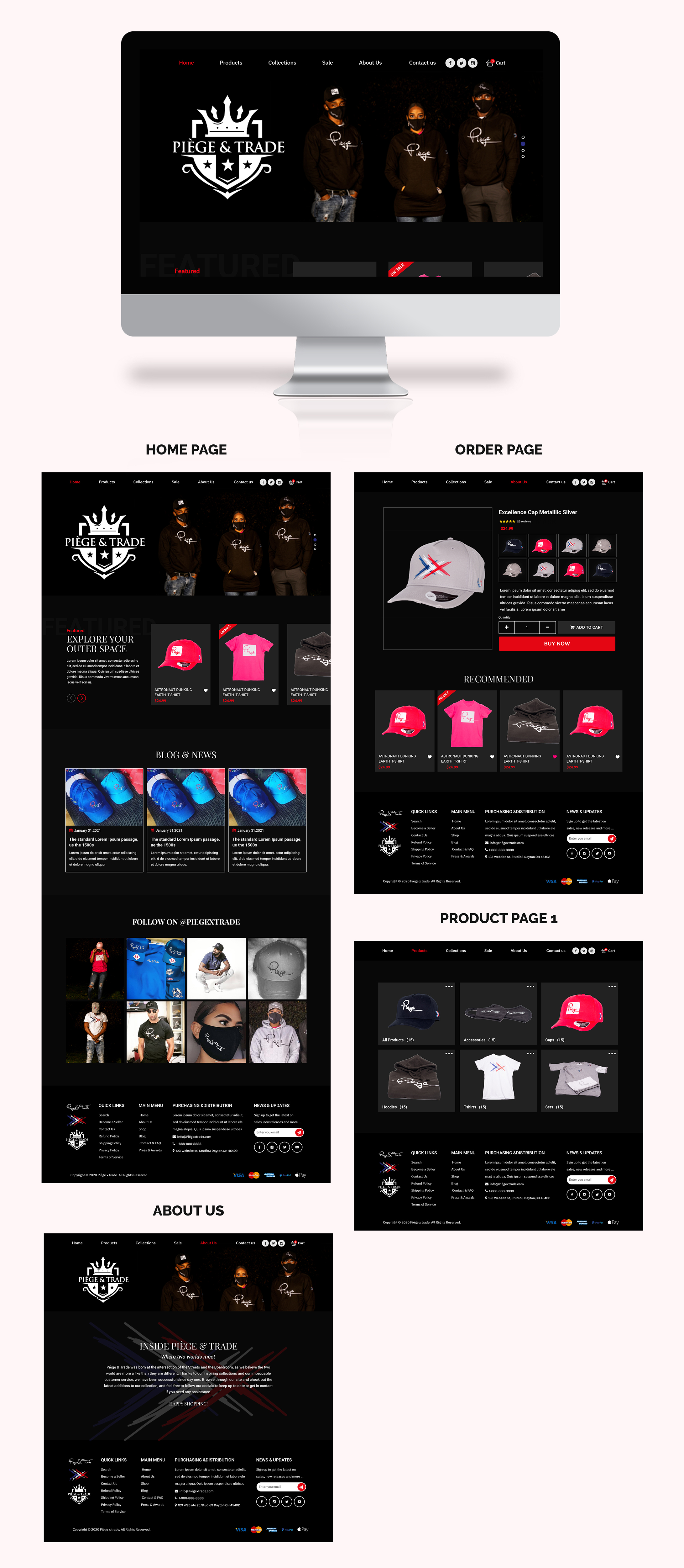 Web Design by Titan Eagle for Piège & Trade | Design #26214012