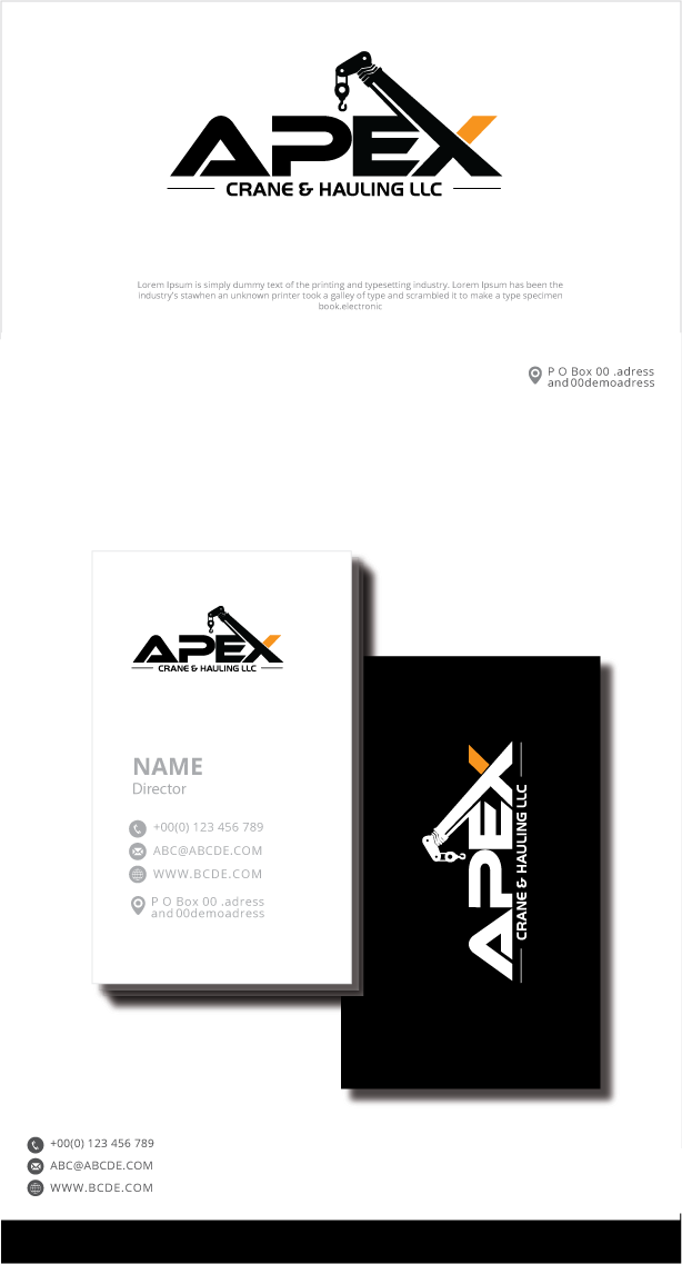 Diseño de Logo por graphicevolution para Apex Crane & Hauling | Diseño #26176412