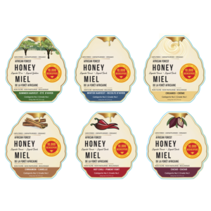 We markets organic & fair trade honey produced by 10,000 African forest beekeepers | Diseño de Etiqueta por KDESIGN 2