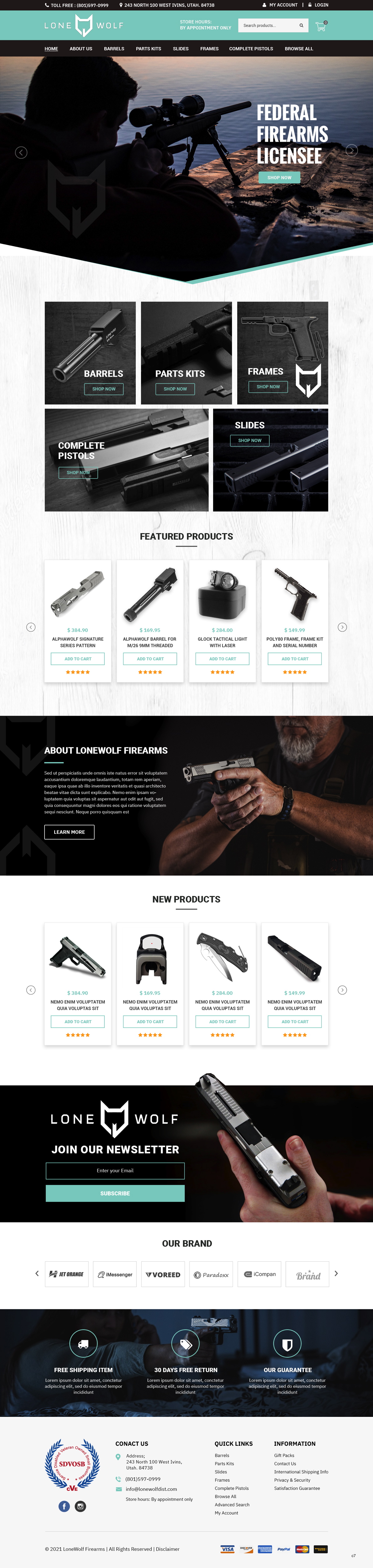 Web Design by pb for LoneWolf Firearms  | Design #26173849