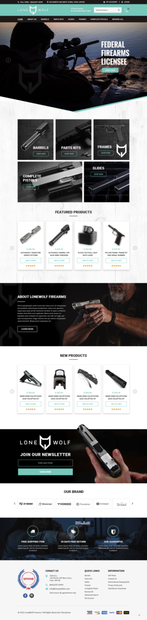 Web-Design von pb für LoneWolf Firearms  | Design #26173849